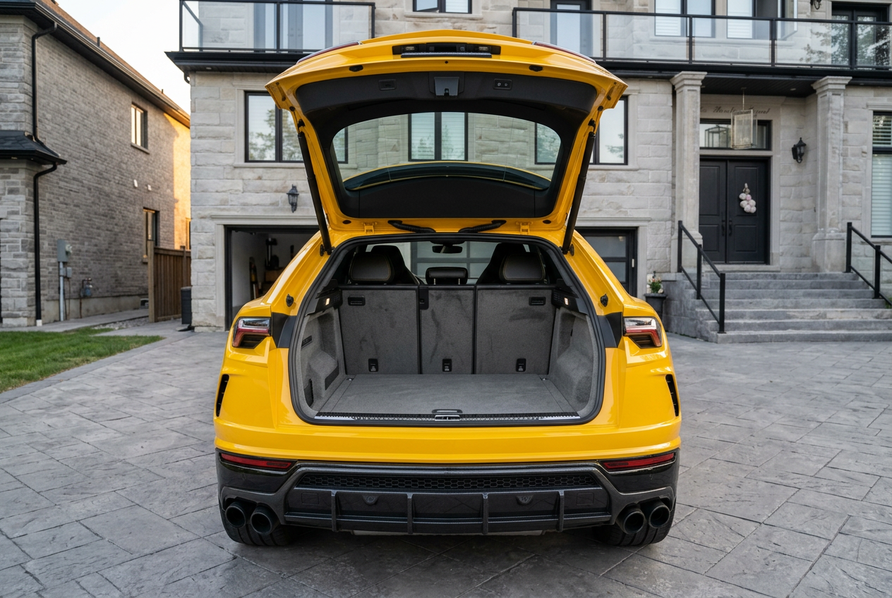 Lamborghini Urus open trunk and cargo area