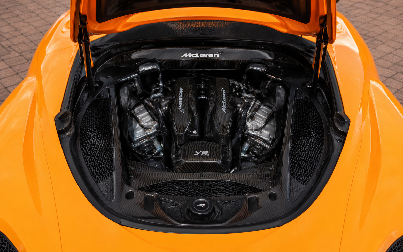McLaren 720S V8 twin-turbo engine bay